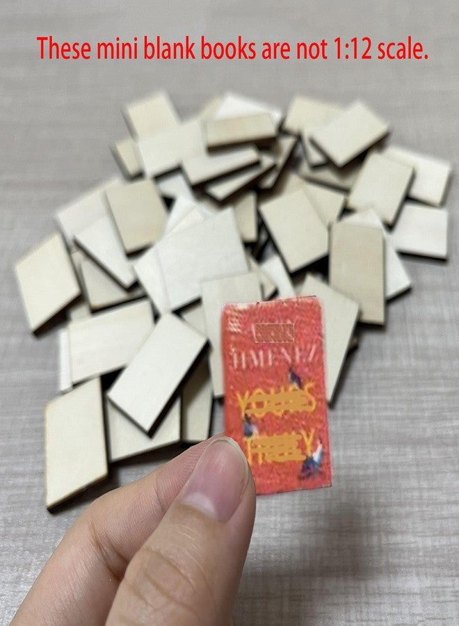 SPANSEE 50 PCS Blank Mini Books, Tiny Wooden Book for Miniature Bookshelf, Miniature Books for Crafts, Miniature Dollhouse Accessories, Creating Your Own Mini Bookish Projects - Image 3